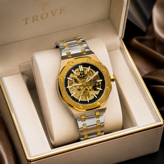 TROVE Luxury Skeleton Automatic Watch – Premium Men's Timepiece