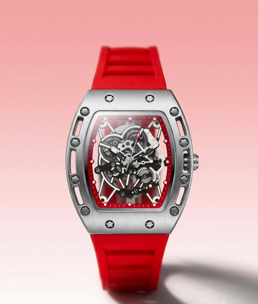 Luxury Skeleton Watch – Premium Silicone Strap Men's Timepiece