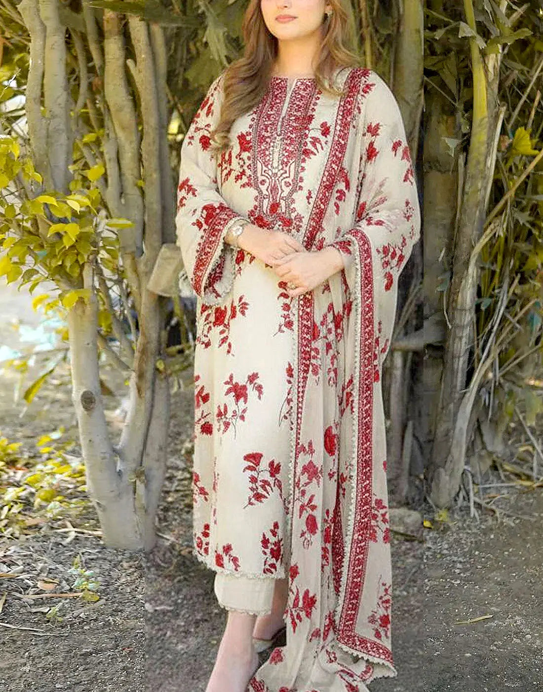 Aneela's Digital Printed Luxury Lawn Emb Collection 3Piece