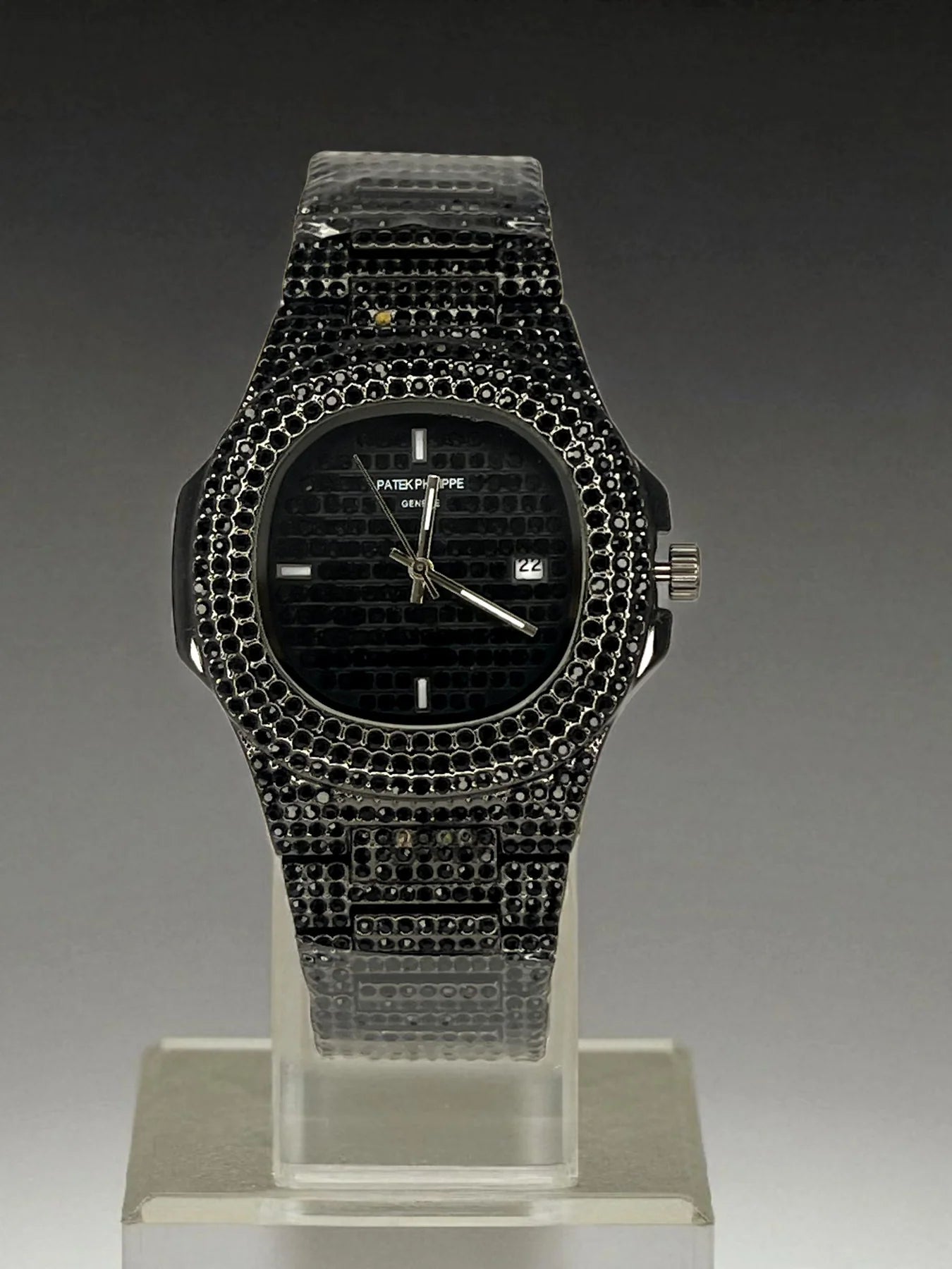 Patek Philippe Style Iced-Out Diamond Watch