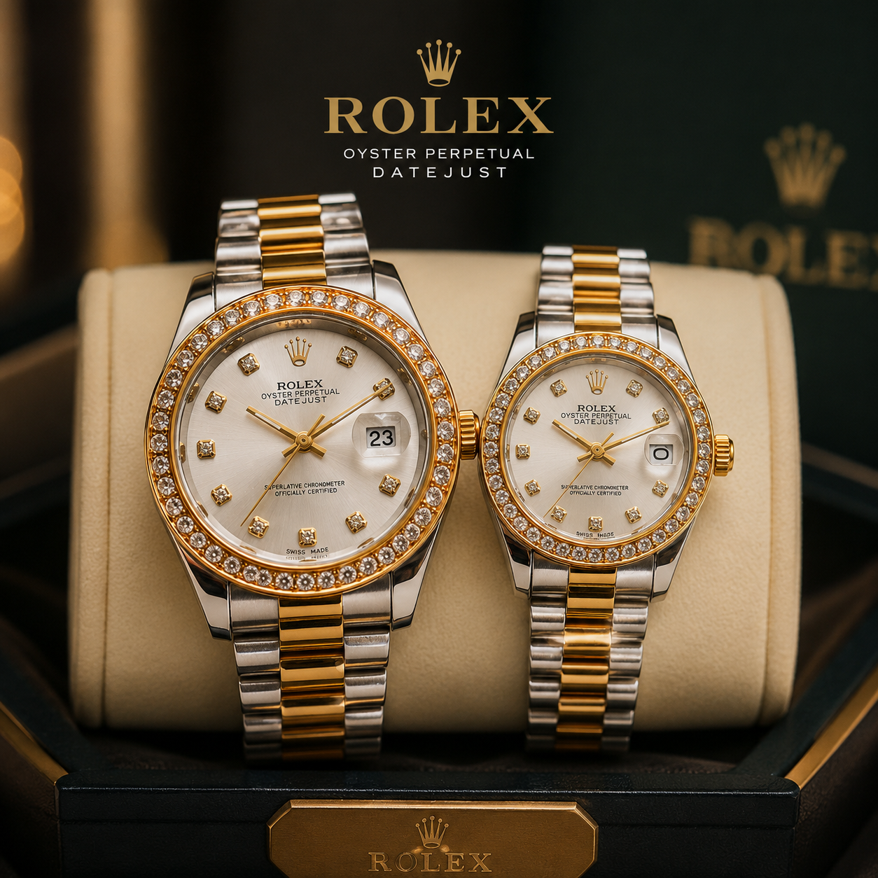Luxury Rolex Couple Watch Date Working – Timeless Elegance