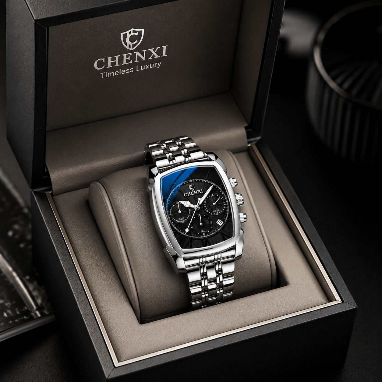CHENXI Luxury Chronograph Stainless Steel Watch – Premium Men's Business Timepiece