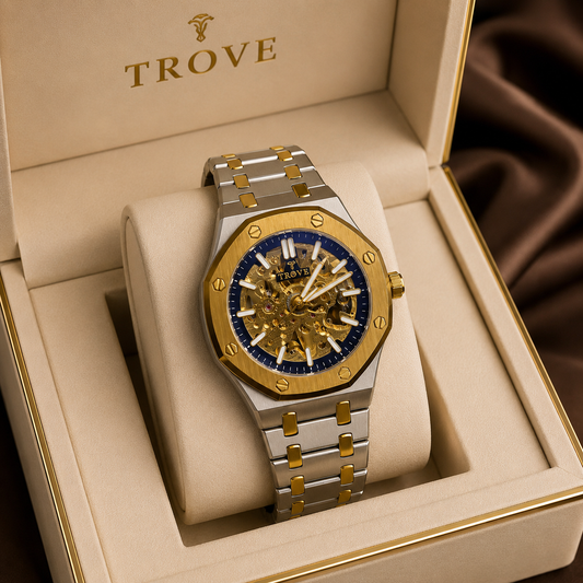 TROVE Luxury Skeleton Automatic Watch – Premium Men's Timepiece