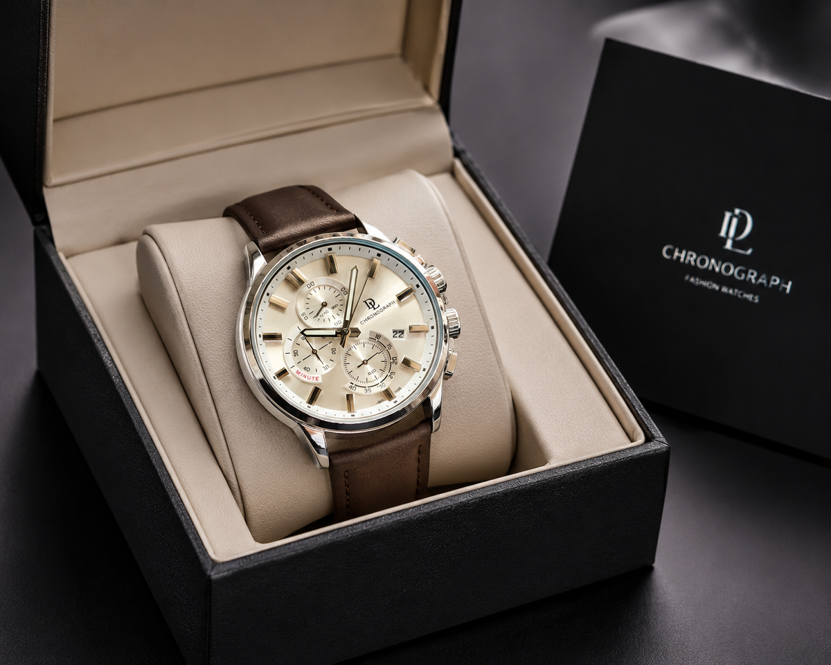 DE LAWRENCE Chronograph Men’s Watch – Fully Functional Luxury Timepiece