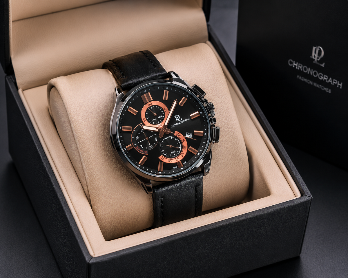 DE LAWRENCE Chronograph Men’s Watch – Fully Functional Luxury Timepiece