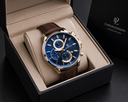 DE LAWRENCE Chronograph Men’s Watch – Fully Functional Luxury Timepiece