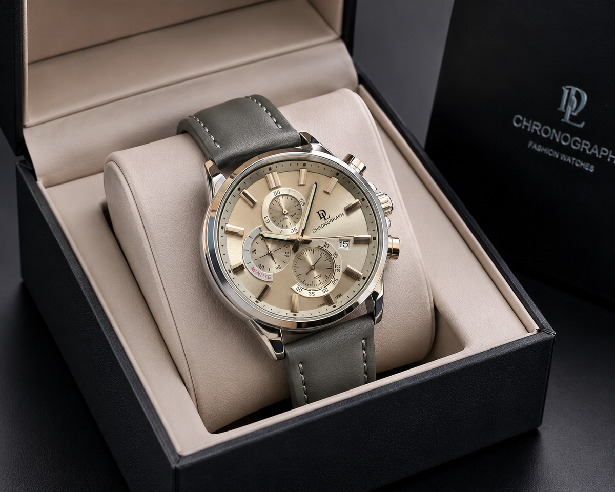 DE LAWRENCE Chronograph Men’s Watch – Fully Functional Luxury Timepiece