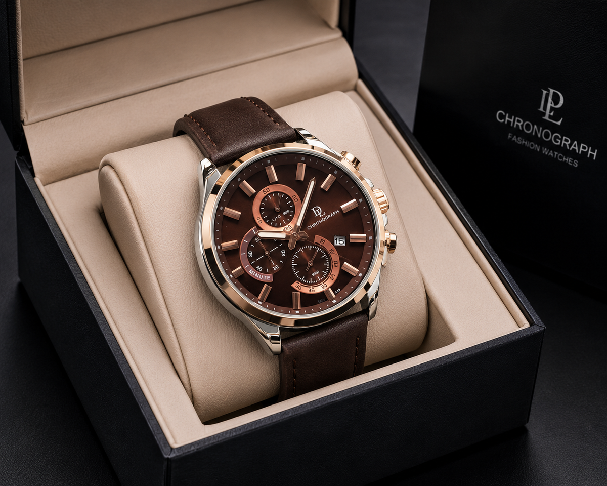DE LAWRENCE Chronograph Men’s Watch – Fully Functional Luxury Timepiece