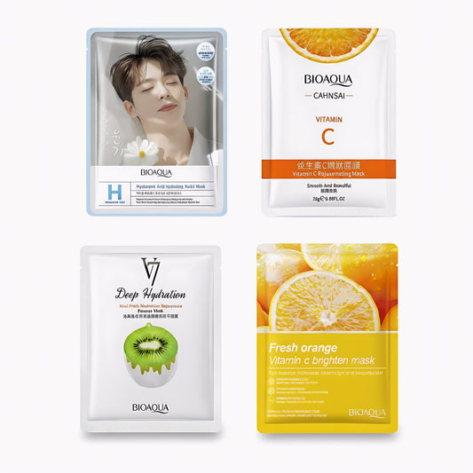 BIOAQUA Hydration & Vitamin Boost Sheet Masks(4Pcs)