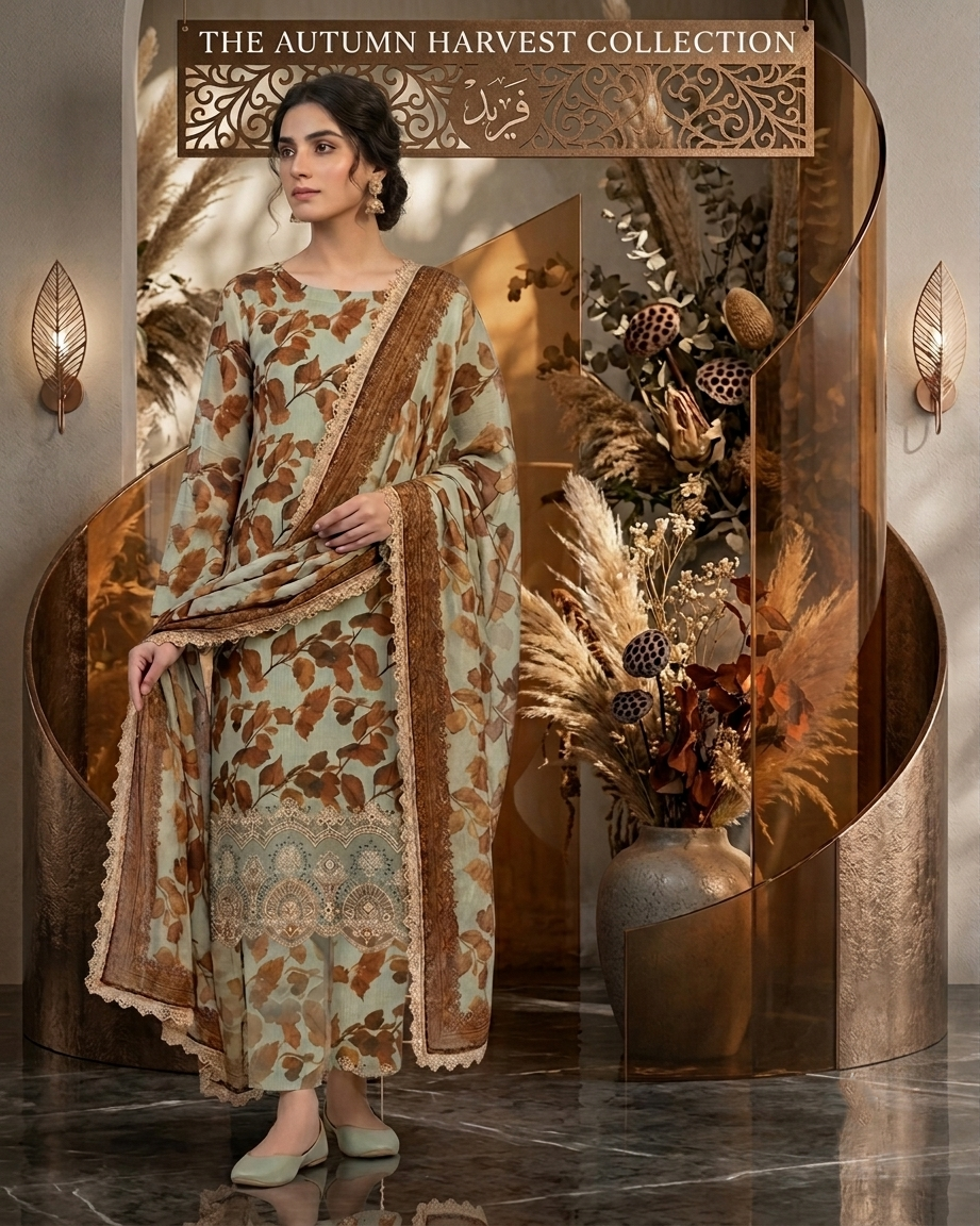 Zohra Jee by Fareed – Elegant 3 Piece Printed Lawn unstitched Suit
