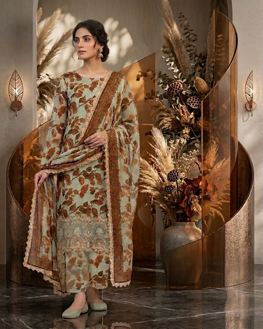Zohra Jee by Fareed – Elegant 3 Piece Printed Lawn unstitched Suit