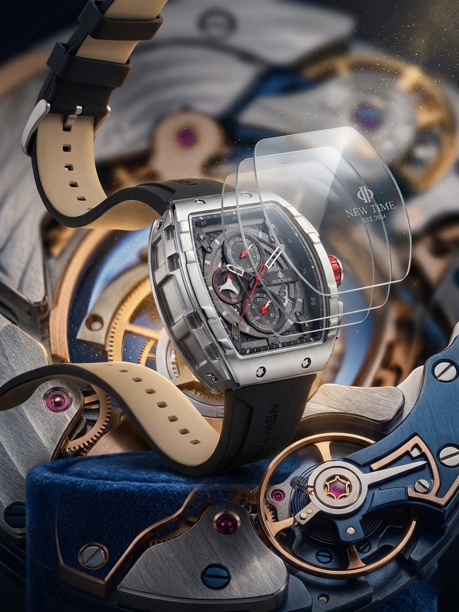 New Time Luxury Men’s Tonneau Chronograph Watch