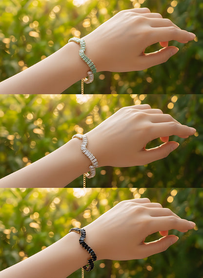 Sophisticated Wavy Crystal Tennis Bracelet Collection
