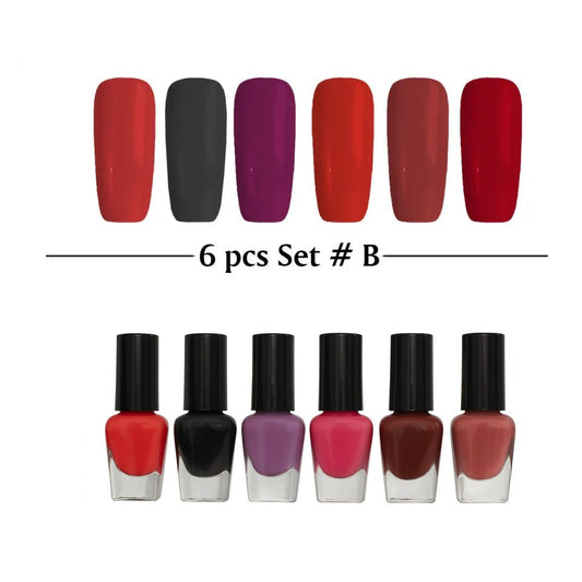 6 Pcs Peel Off Nail Polish Set