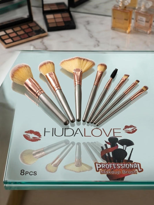 HUDA LOVE Professional Makeup Brush Set – 8 PCS