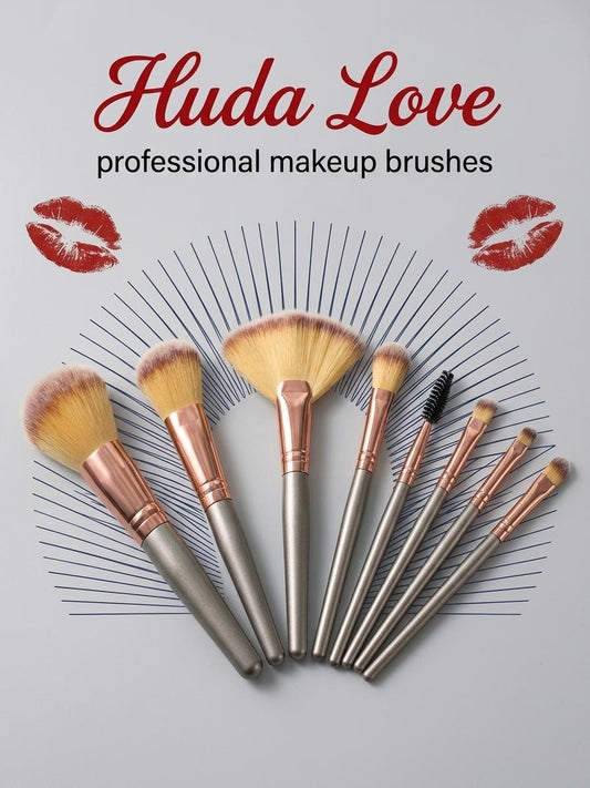 HUDA LOVE Professional Makeup Brush Set – 8 PCS