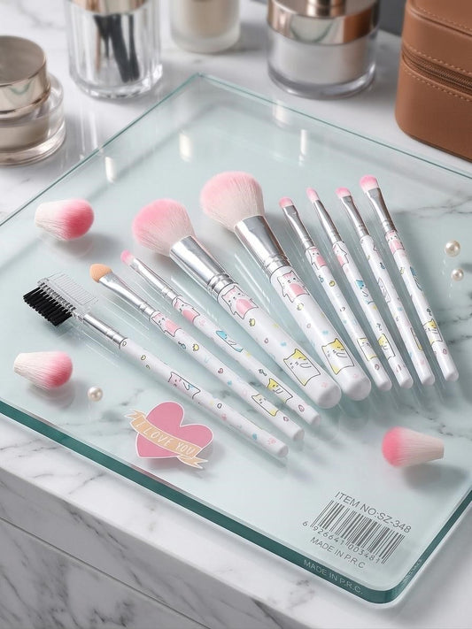 Cute Luxury Makeup Brush Set – 10 PCS
