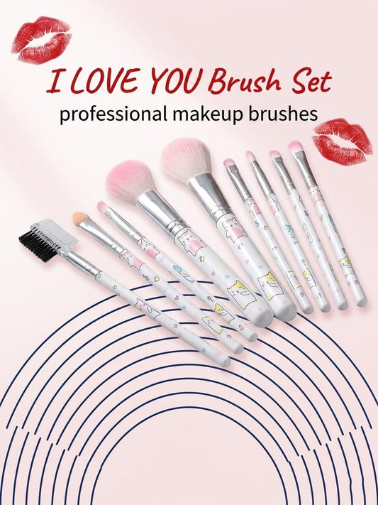 Cute Luxury Makeup Brush Set – 10 PCS