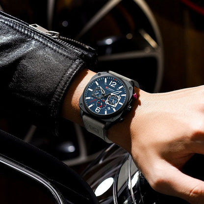 CURREN Luxury Quartz Watch – Premium Leather Strap Chronograph Working