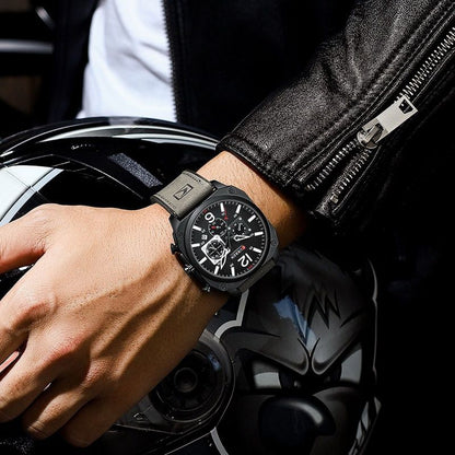 CURREN Luxury Quartz Watch – Premium Leather Strap Chronograph Working