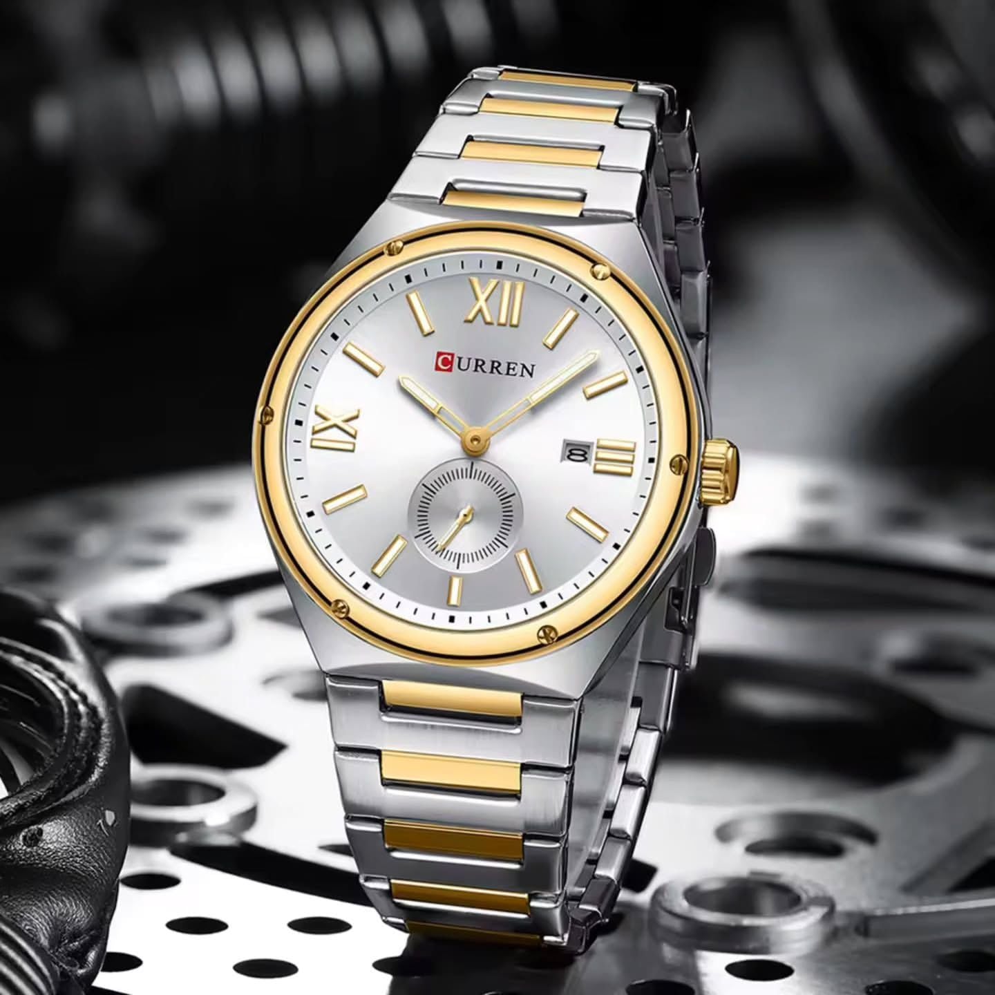 CURREN Premium Stainless Steel Chrono-Style Men’s Watch