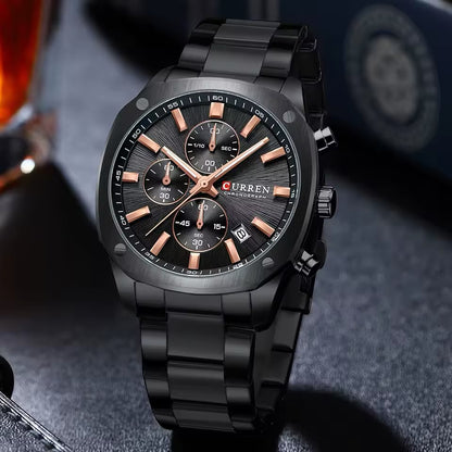 CURREN 8490 Men Stainless Steel Chronograph Luxury  Watch