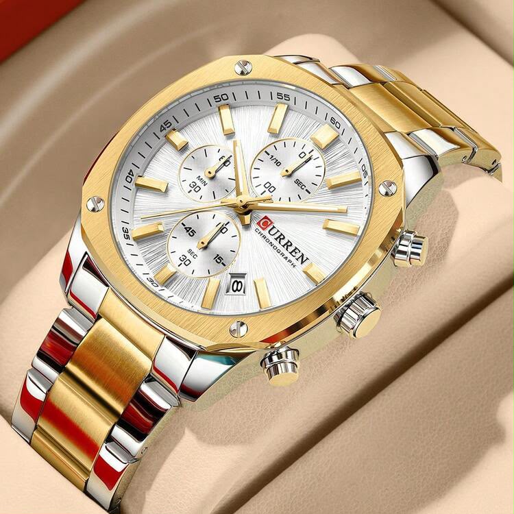 CURREN 8490 Men Stainless Steel Chronograph Luxury  Watch