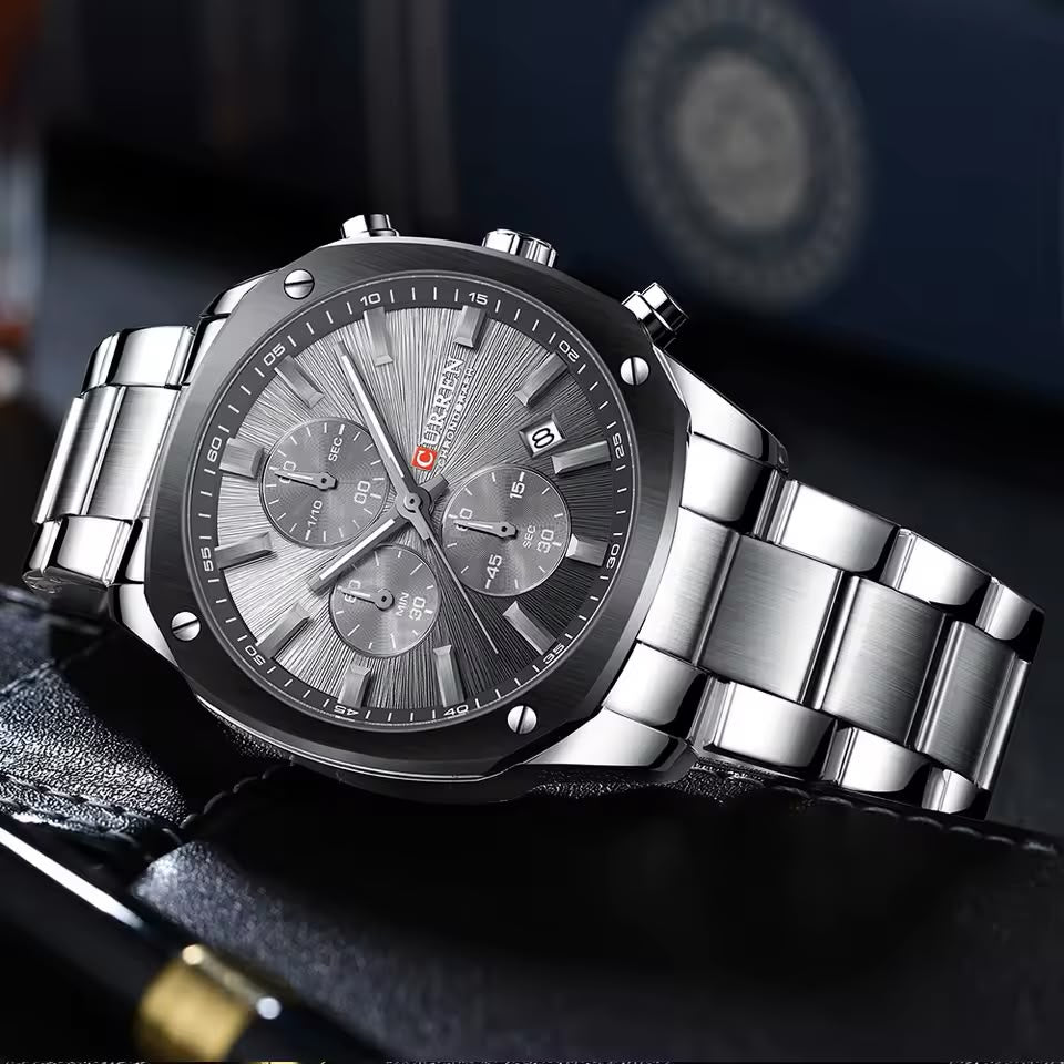CURREN 8490 Men Stainless Steel Chronograph Luxury  Watch