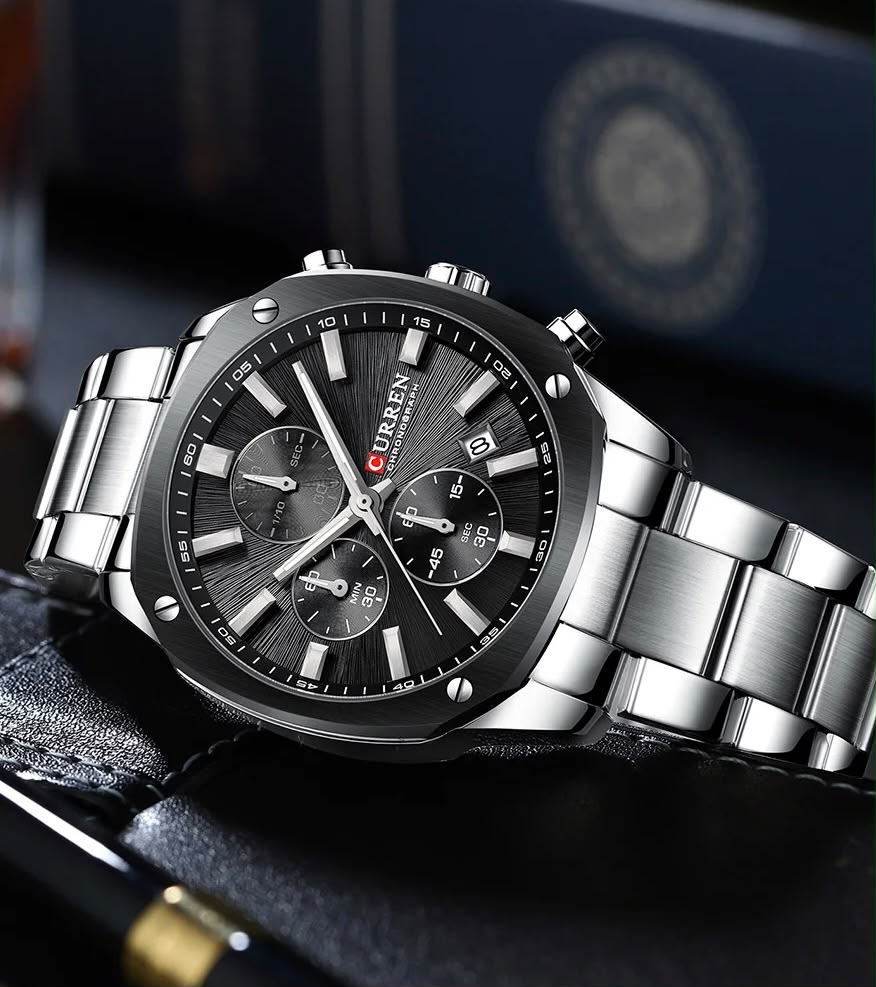 CURREN 8490 Men Stainless Steel Chronograph Luxury  Watch