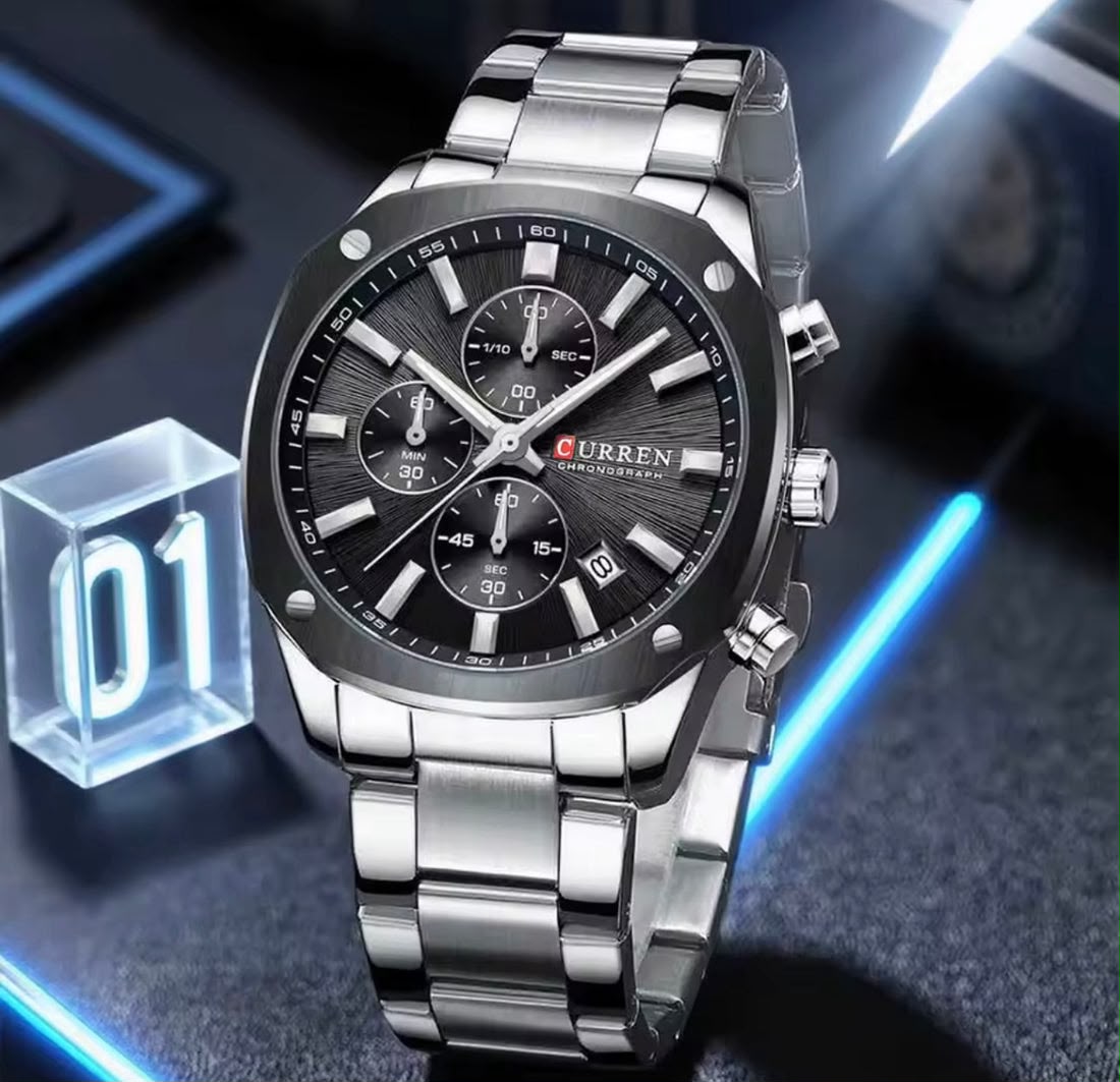 CURREN 8490 Men Stainless Steel Chronograph Luxury  Watch