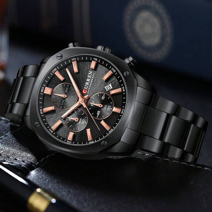 CURREN 8490 Men Stainless Steel Chronograph Luxury  Watch