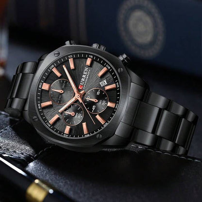 CURREN 8490 Men Stainless Steel Chronograph Luxury  Watch