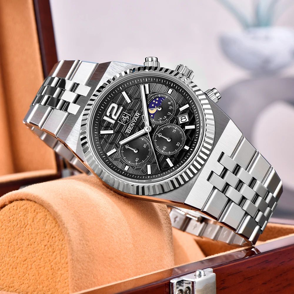 BENYAR BY-5225M Premium Moonphase Chronograph Watch