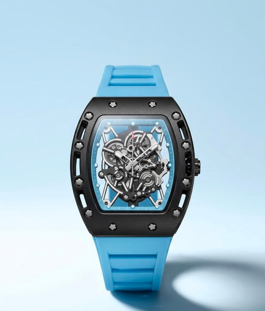 Luxury Skeleton Watch – Premium Silicone Strap Men's Timepiece