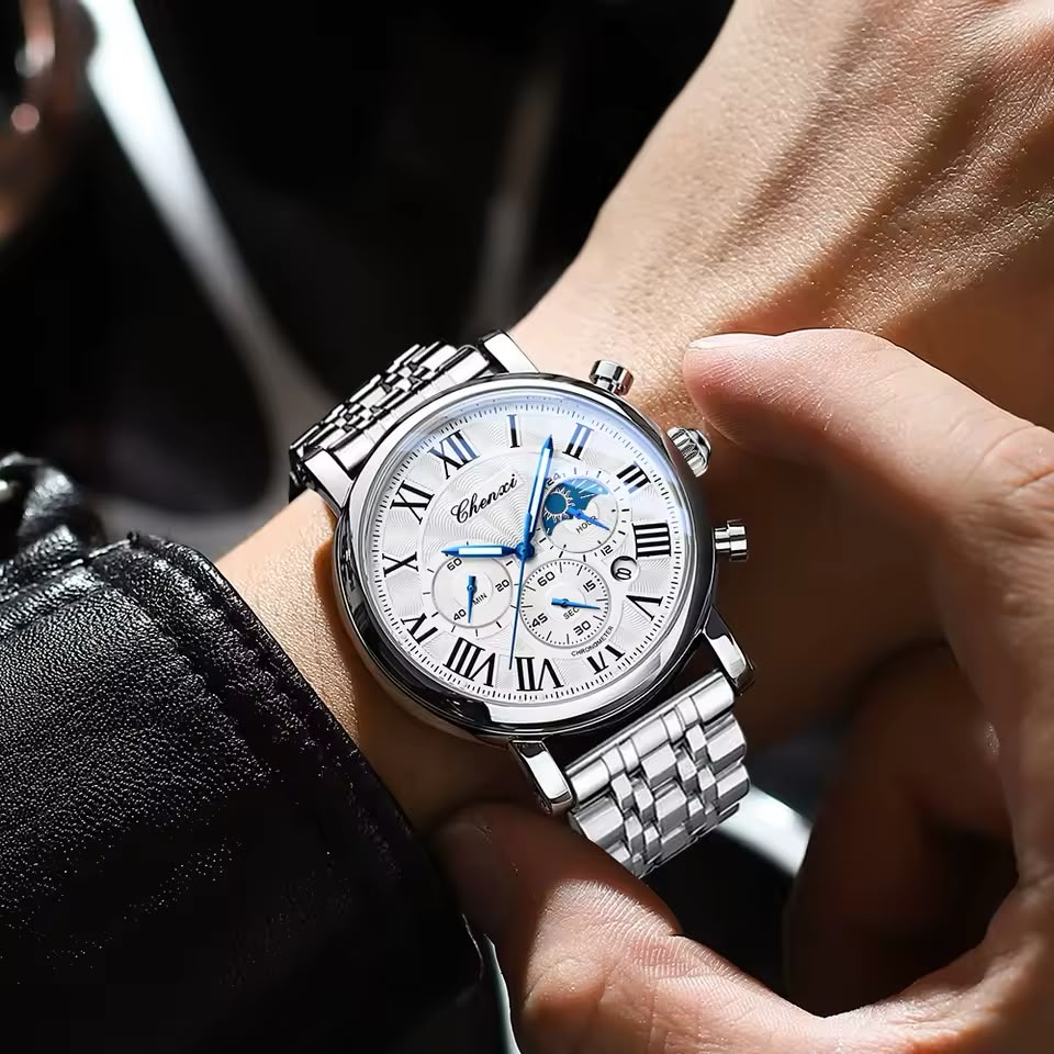 CHENXI Original Moonphase Chronograph Watch – Timeless Elegance, Precision & Premium Craftsmanship