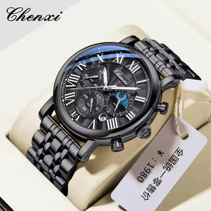 CHENXI Original Moonphase Chronograph Watch – Timeless Elegance, Precision & Premium Craftsmanship