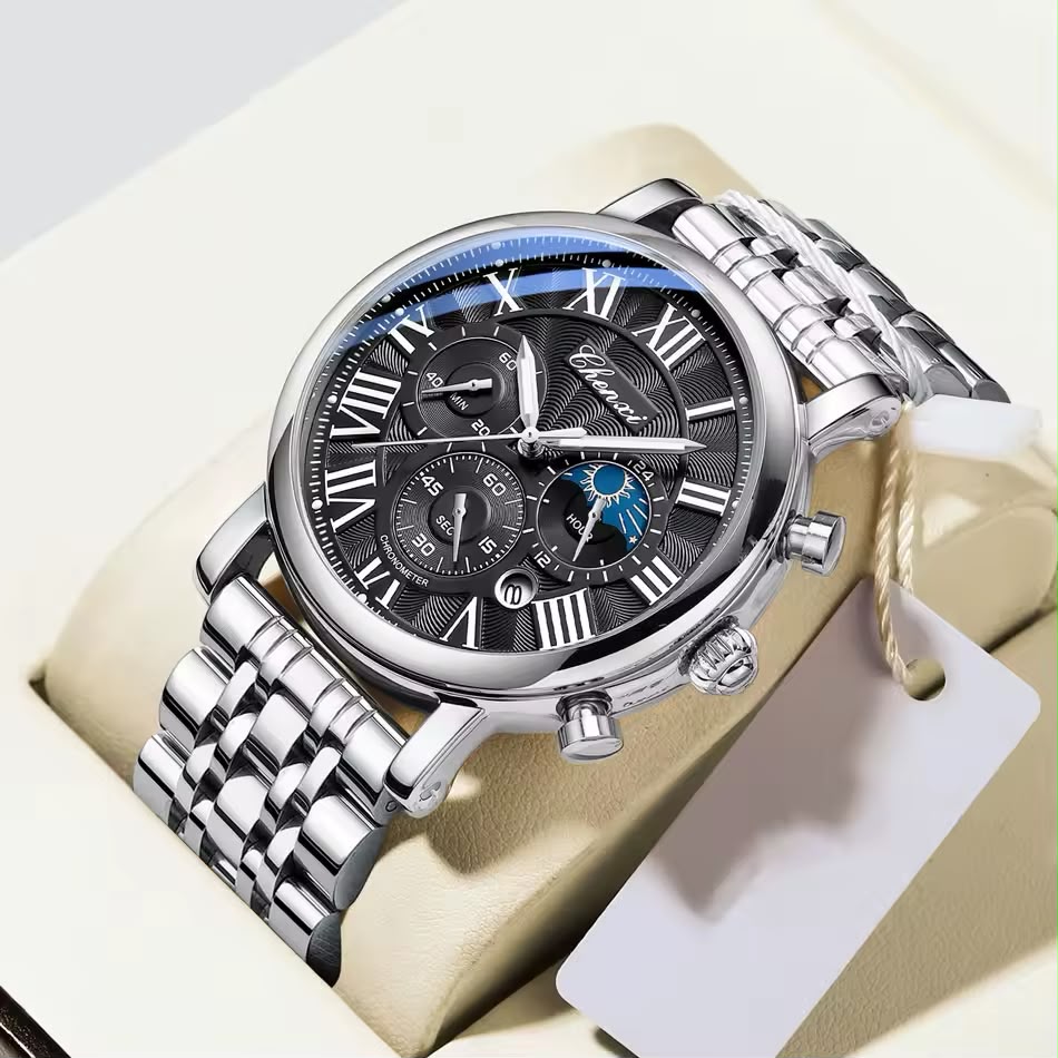 CHENXI Original Moonphase Chronograph Watch – Timeless Elegance, Precision & Premium Craftsmanship