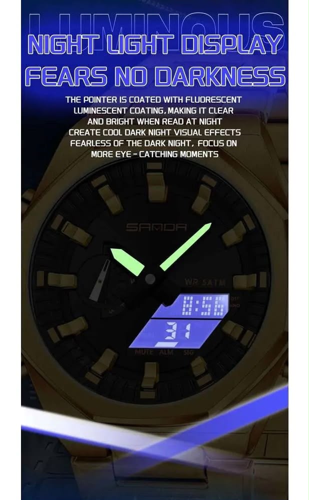 SANDA Original World Timer Sports Watch Designed for Everyday Excellence