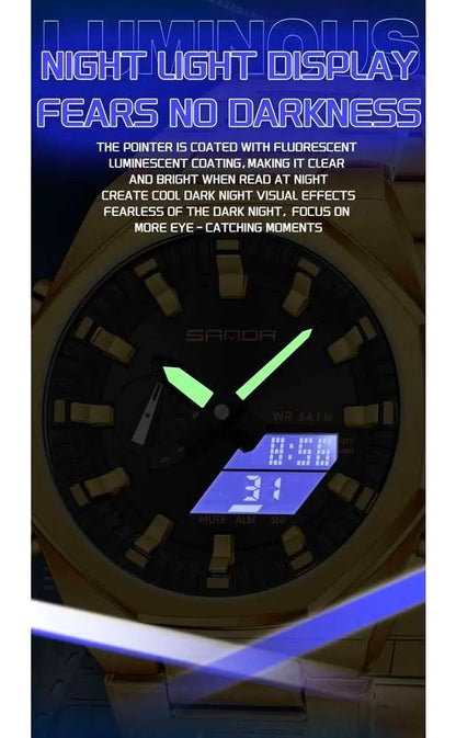 SANDA Original World Timer Sports Watch Designed for Everyday Excellence