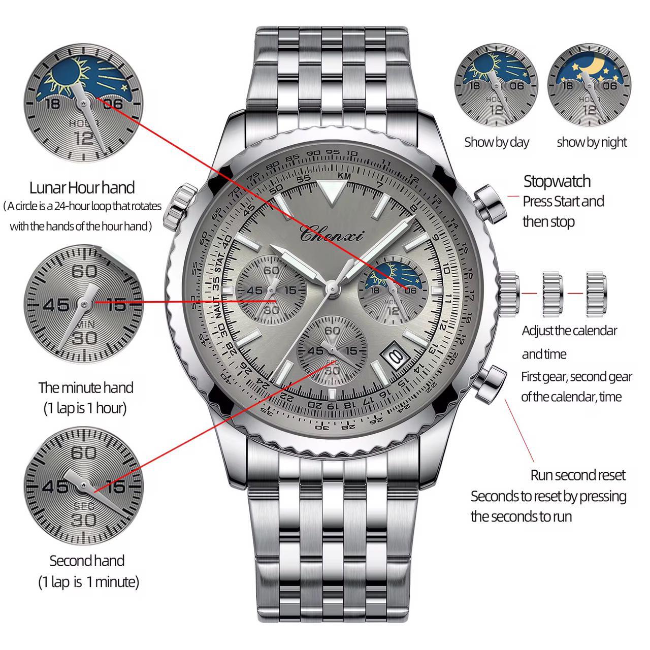 Chenxi Navitimer CX-928 Luxury Chronograph Watch