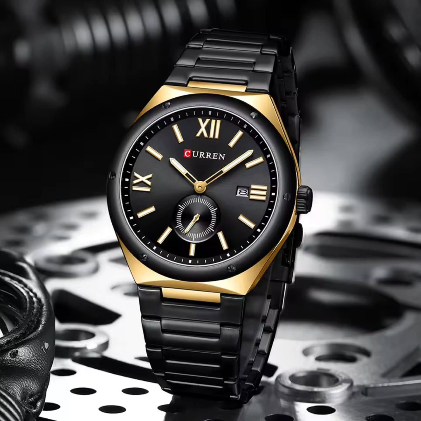 CURREN Premium Stainless Steel Chrono-Style Men’s Watch