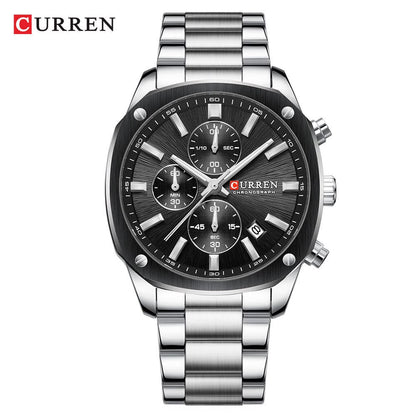 CURREN 8490 Men Stainless Steel Chronograph Luxury  Watch
