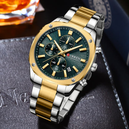 CURREN 8490 Men Stainless Steel Chronograph Luxury  Watch