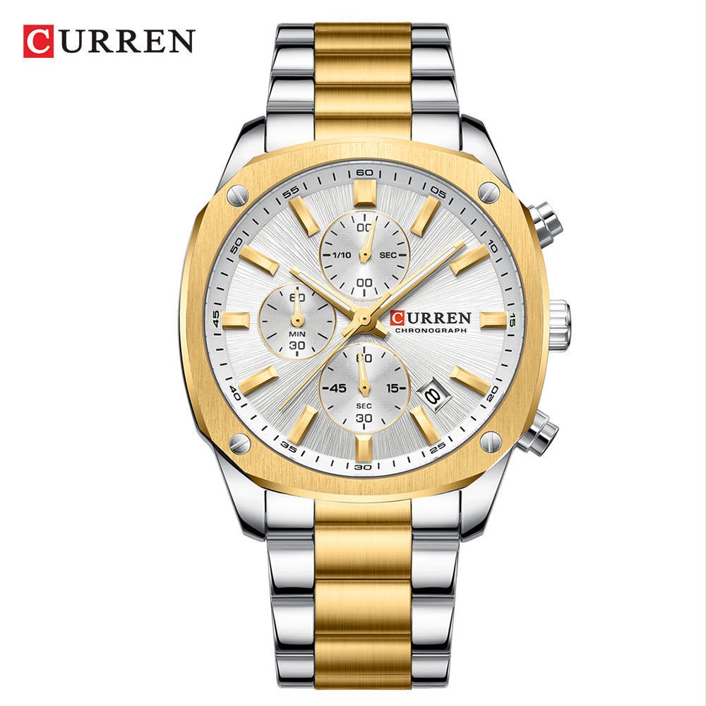 CURREN 8490 Men Stainless Steel Chronograph Luxury  Watch