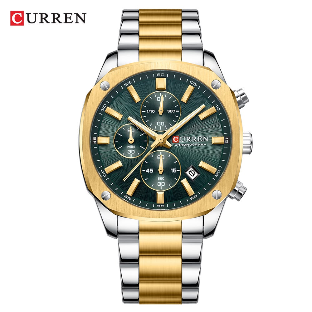 CURREN 8490 Men Stainless Steel Chronograph Luxury  Watch