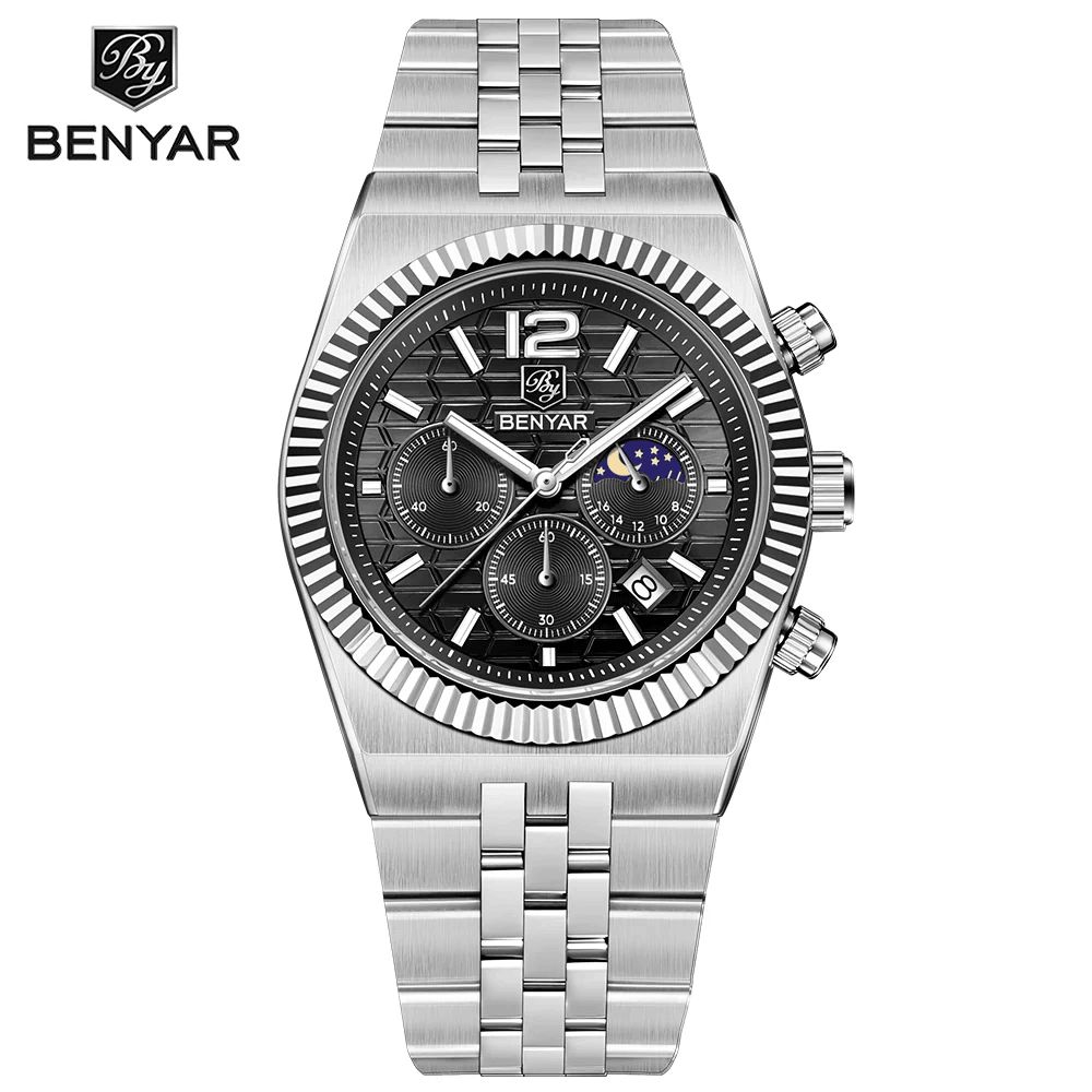 BENYAR BY-5225M Premium Moonphase Chronograph Watch