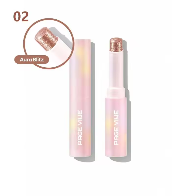 Page Wine Jelly Eyeshadow Highlight Stick, Glitter Shimmer, High Pigmentation, Long Lasting