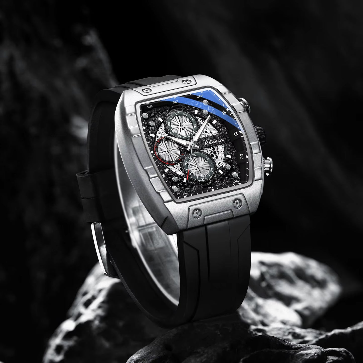 CHENXI Luxury Men’s Tonneau Chronograph Watch