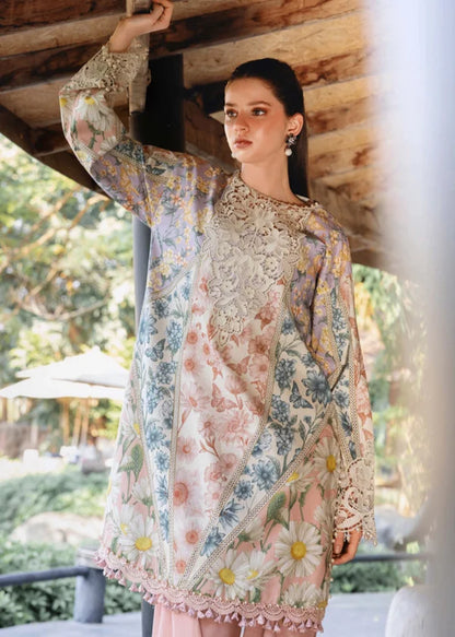 Maria B M Print Lawn Collection 2026 Peach 3 Piece Suit