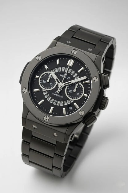Luxury Black Analog Watch for Men – Hublot Style